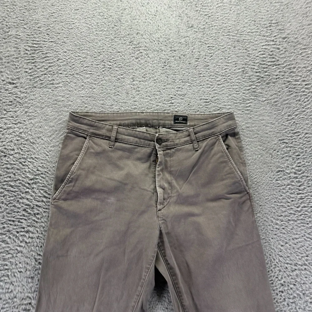 AG Adriano Goldschmied Pant Mens 34x34 Gray Cotton Chino Straight Preppy Career